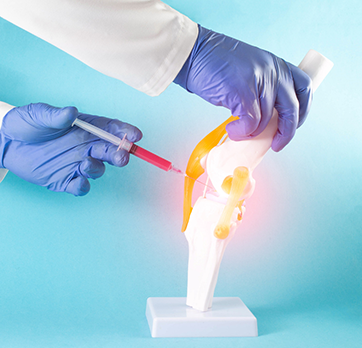 injecting PRP therapy into a ligament 